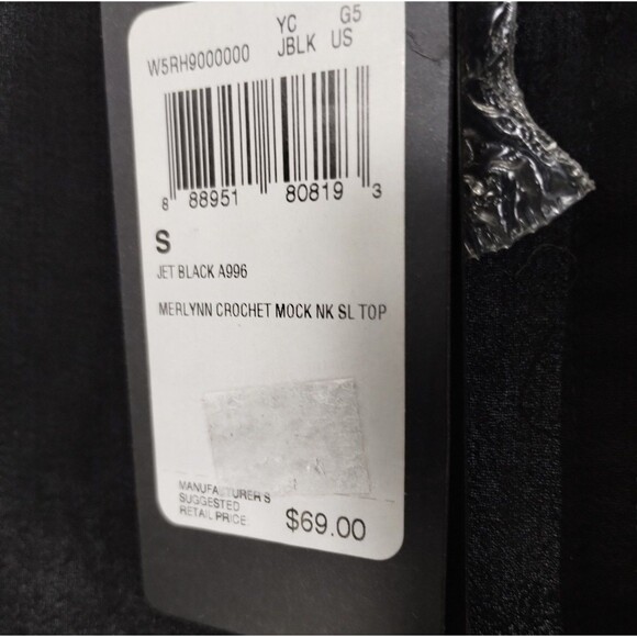 GUESS Top Women's S Black Chiffon Lace Cute Goth Victorian Dark Twee Neutral - Picture 12 of 12